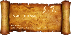 Janki Tuzson névjegykártya
